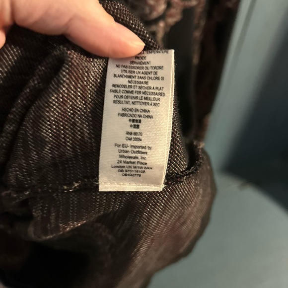 Free People Modern Love Mini Dress Black Paisley Jacquard Sweater Dress Sz S - Picture 7 of 12